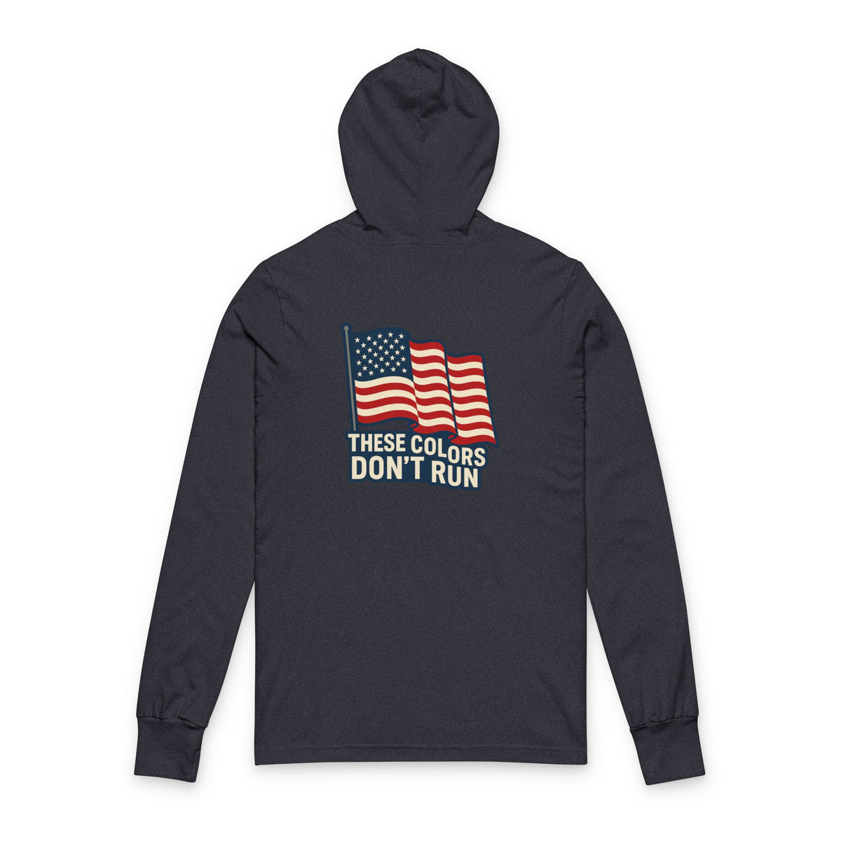 Patriotic Unisex Hooded Long Sleeve Tee - Family Ties & American Pride, Perfect for July 4th, Memorial Day, Casual Wear, Gifts