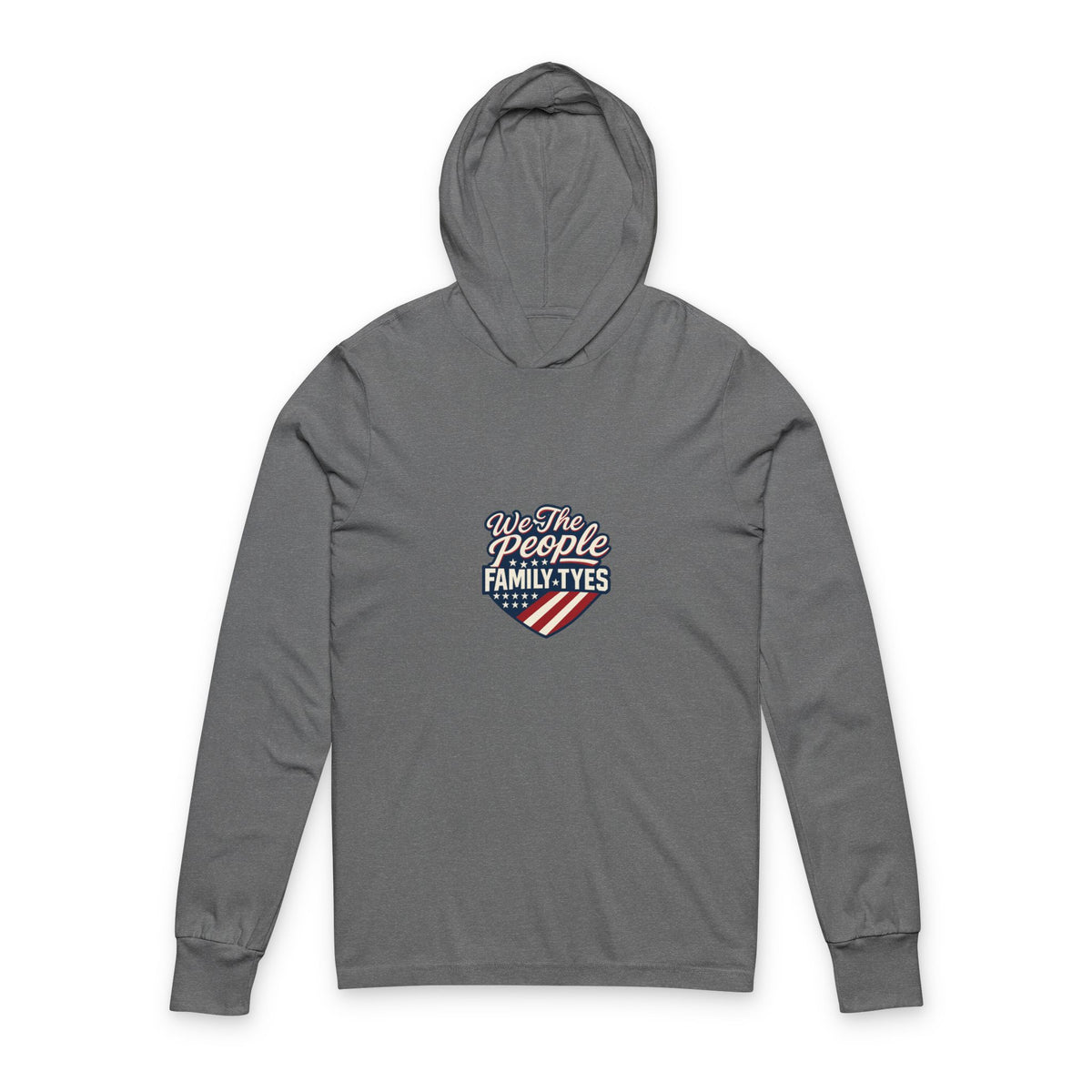Patriotic Unisex Hooded Long Sleeve Tee - Family Ties & American Pride, Perfect for July 4th, Memorial Day, Casual Wear, Gifts