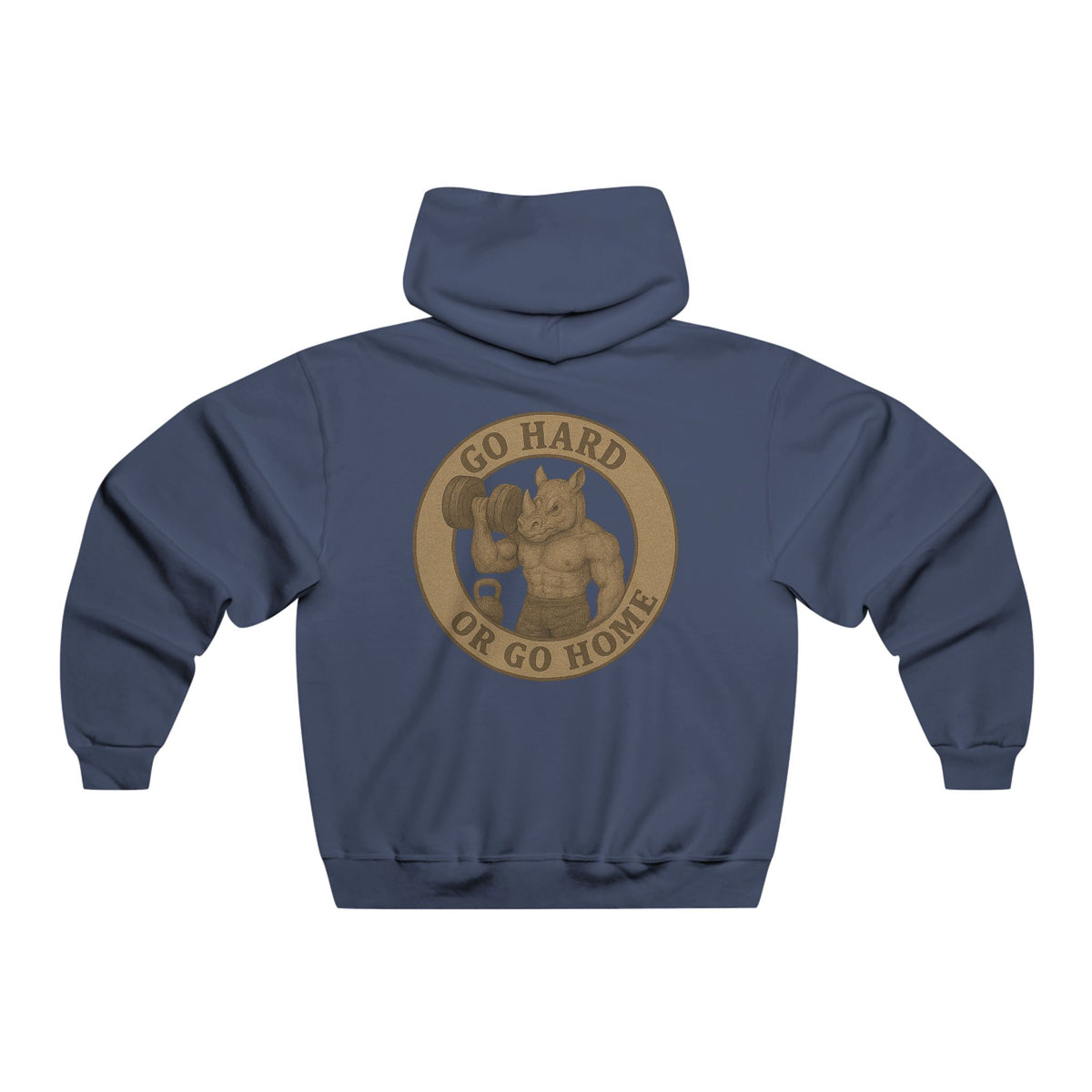 Men's Motivational Fitness Hoodie - Family Tree & Go Hard or Go Home Design
