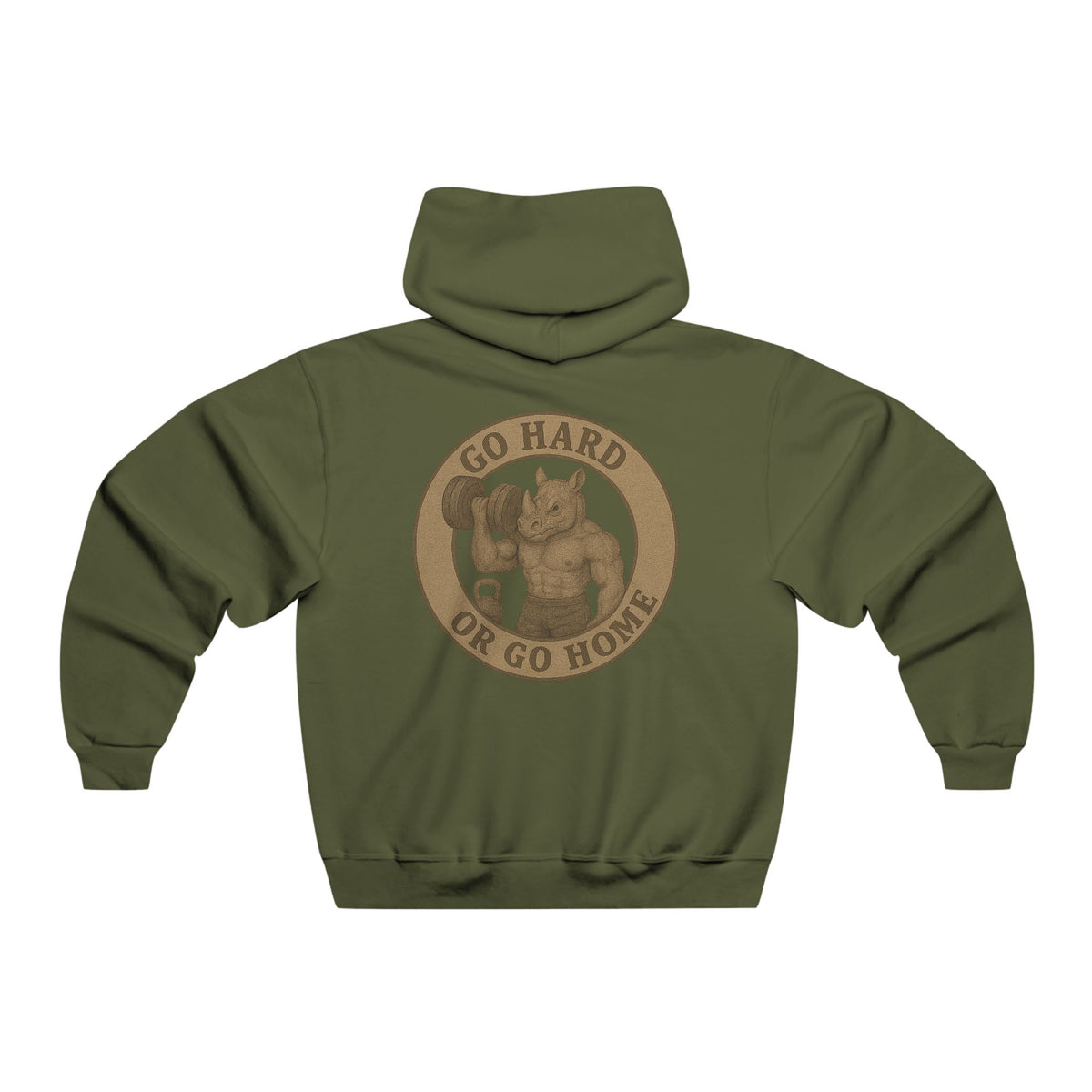 Men's Motivational Fitness Hoodie - Family Tree & Go Hard or Go Home Design