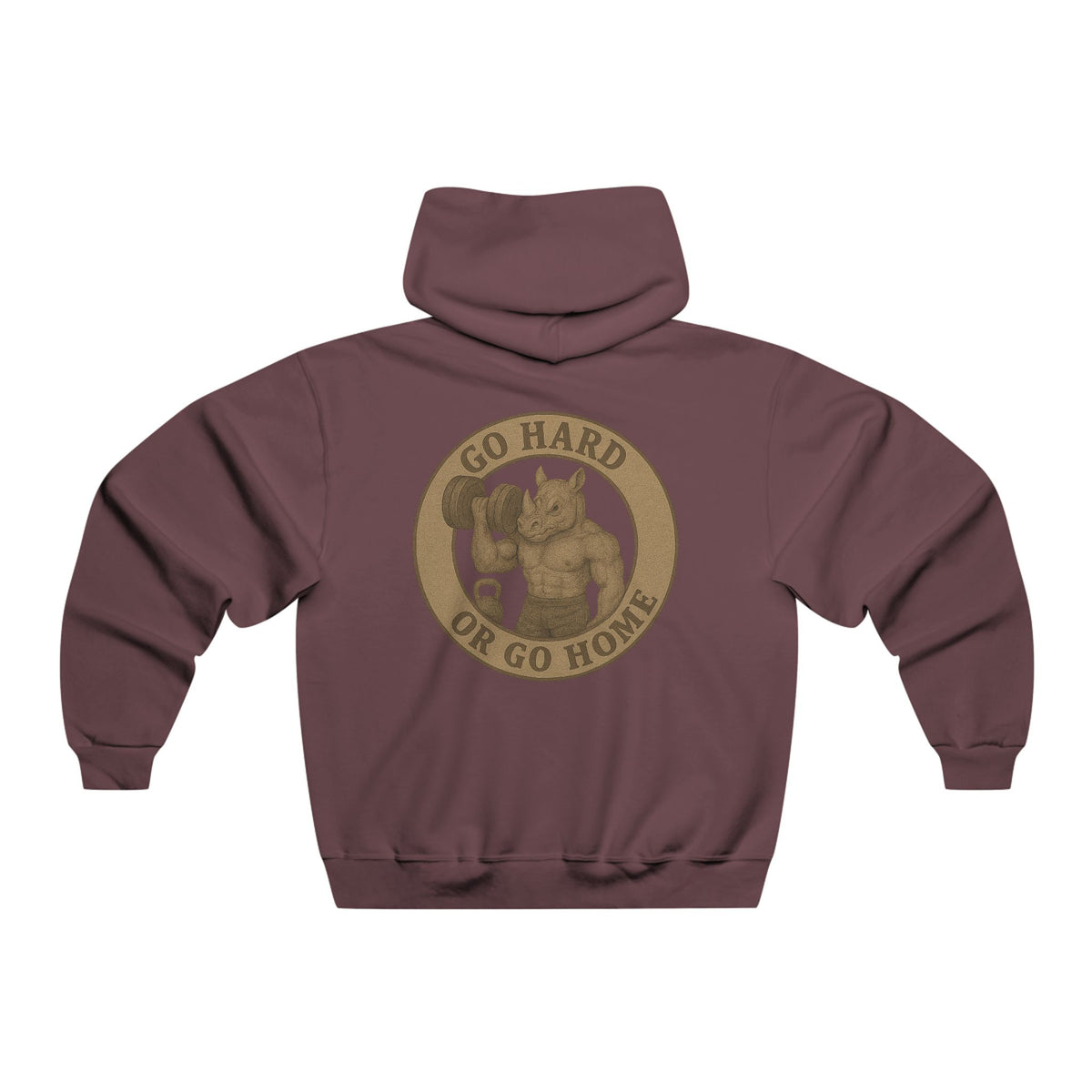 Men's Motivational Fitness Hoodie - Family Tree & Go Hard or Go Home Design