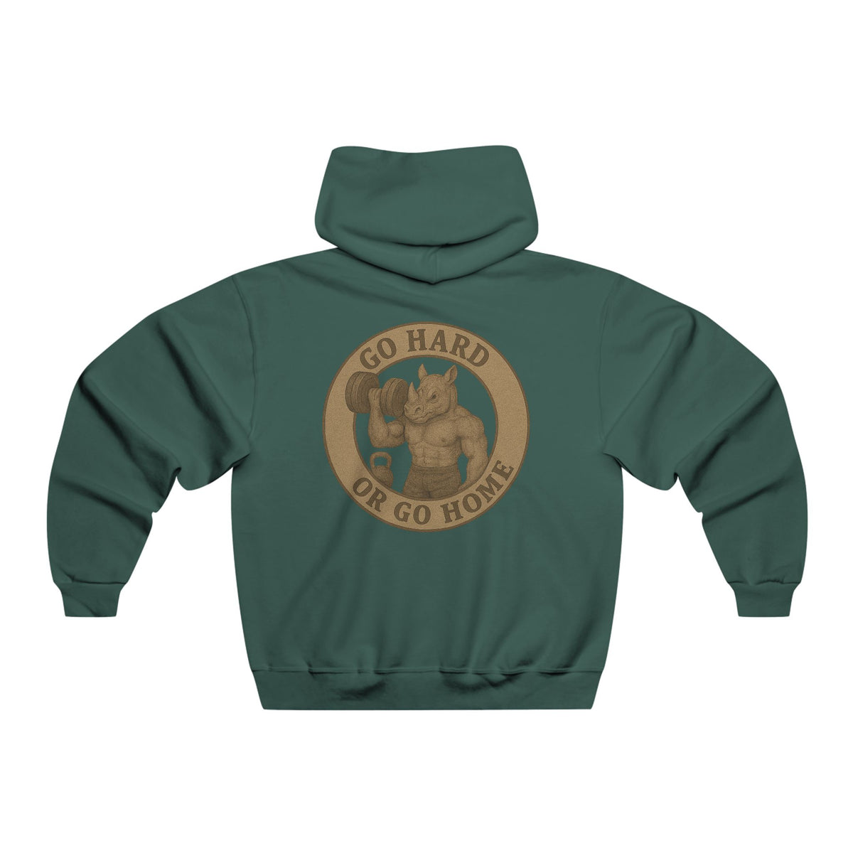 Men's Motivational Fitness Hoodie - Family Tree & Go Hard or Go Home Design