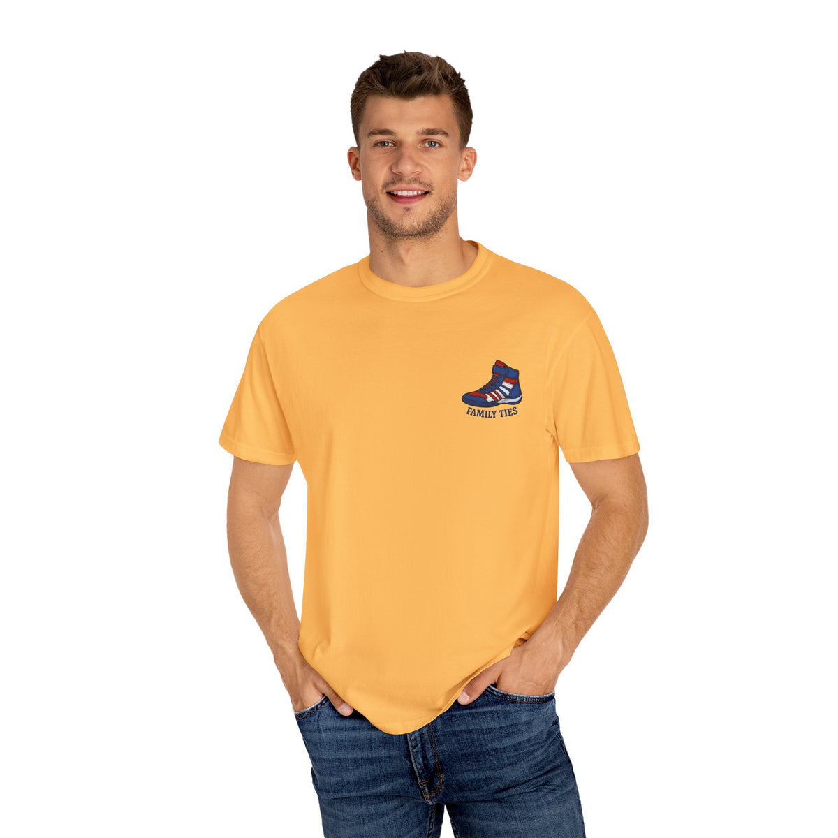 Wrestling Garment-Dyed T-Shirt - Family Ties, Motivational Tee, Casual Wear, Unique Gift, Everyday Comfort