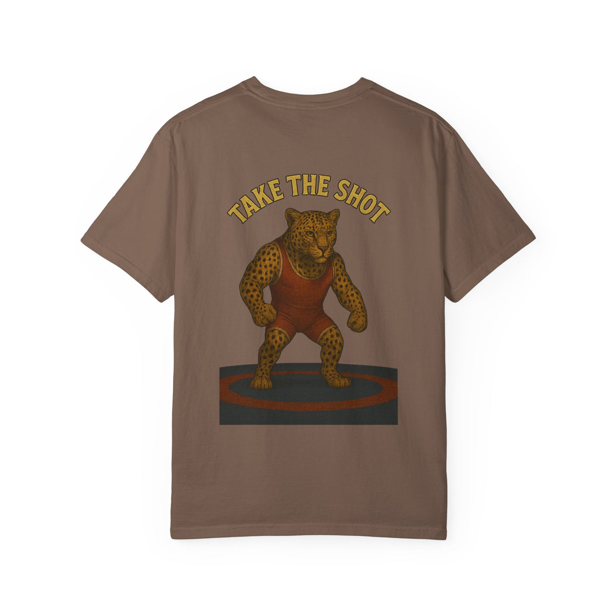 Big Five cheetah Wrestling Unisex Garment-Dyed T-Shirt - Bold Animal Art Tee