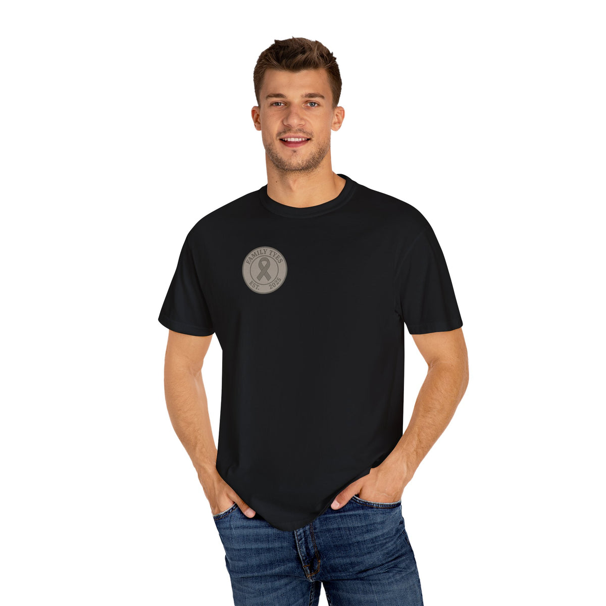 Unisex Garment-Dyed T-Shirt - Brain Tumor Awareness Tee - Family Tyes Support Shirt