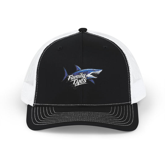 Embroidered Shark Snapback Trucker Cap | Family Vibes, Casual Beachwear, Outdoor Adventures, Gift for Men, Unique Embroidery