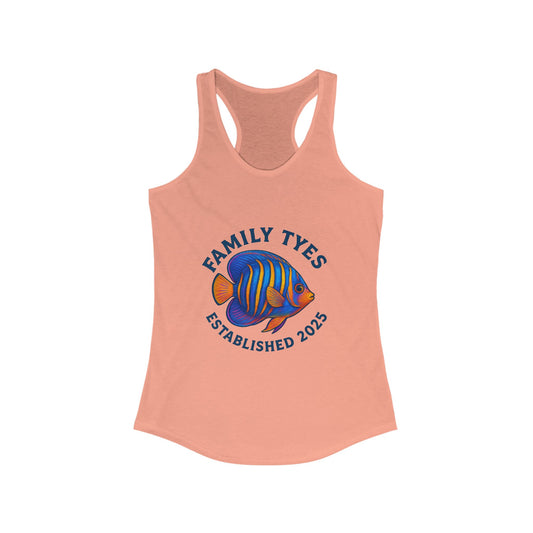 Family Tyes Racerback Tank - Angel Fish Established 2025 | Women's Summer Top