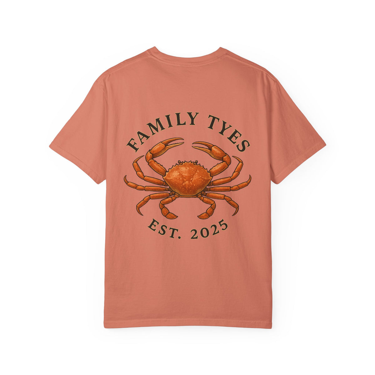 Family Tyes Crab Graphic T-Shirt - Unisex Garment-Dyed Tee