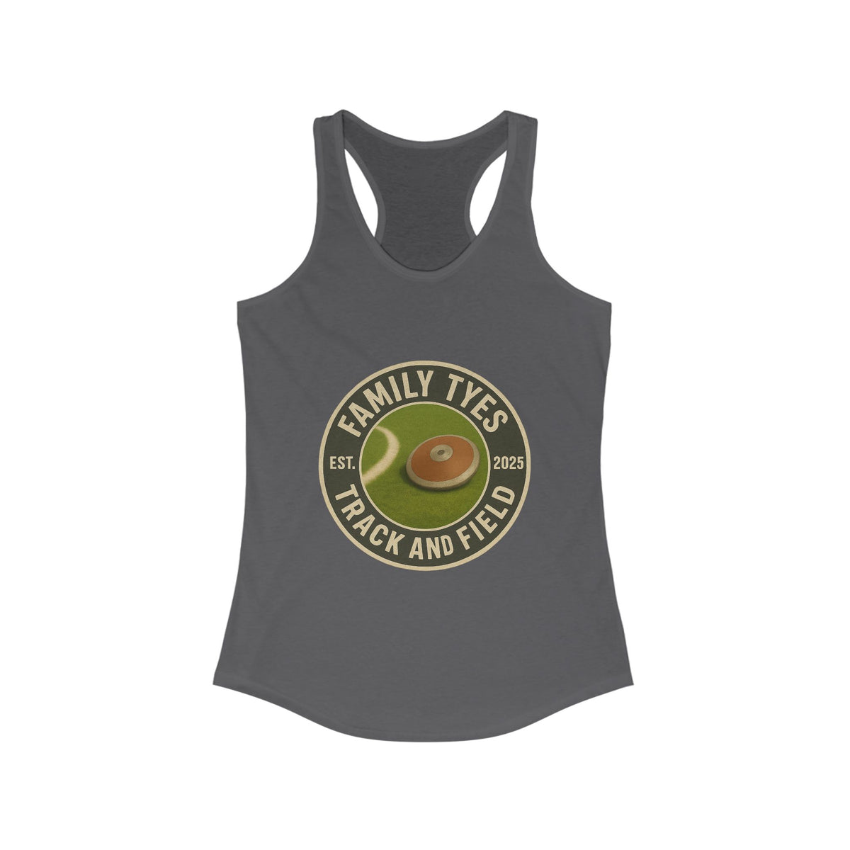 Discus Track and Field Racerback Tank for Women - Family Tyes - EST 2025