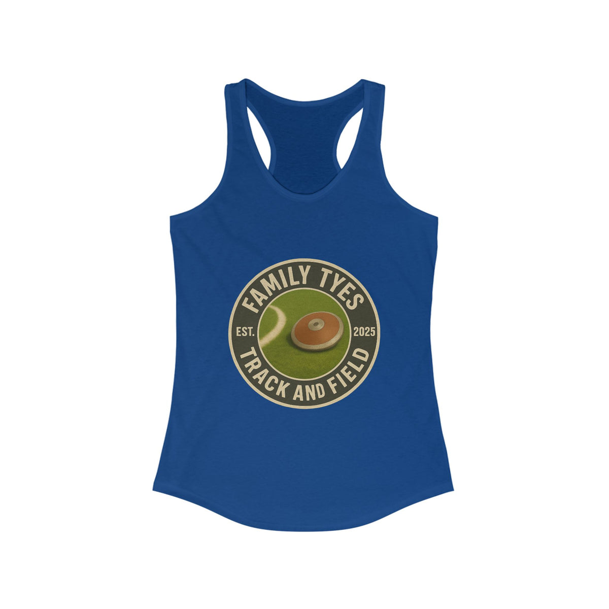 Discus Track and Field Racerback Tank for Women - Family Tyes - EST 2025