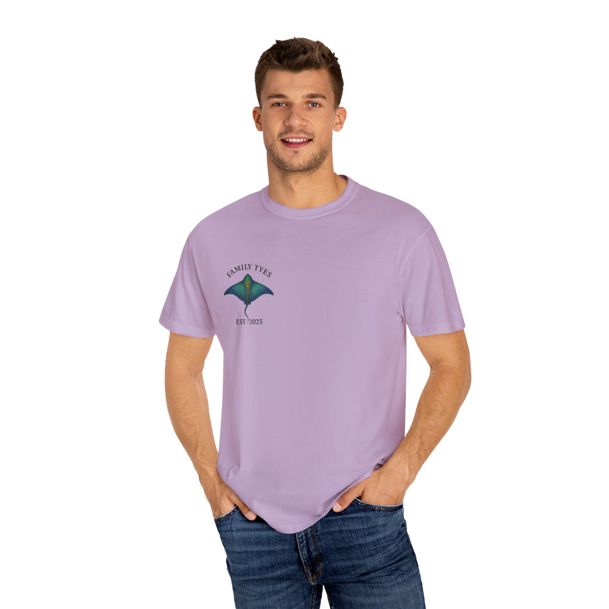 Copy of Unisex Garment-Dyed T-shirt | Family Tyes 2025 Dolphin Design