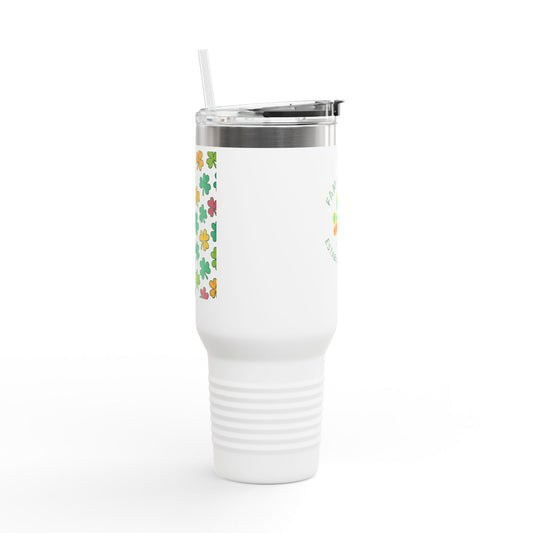 Personalized Insulated Travel Mug - Family Tyes with Shamrock Design - 40oz