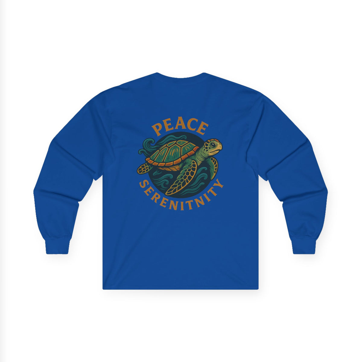 Unisex Long Sleeve Tee - Positive Vibes & Peaceful Turtle Design
