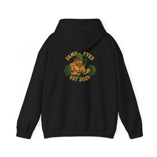 St. Patrick's Day Gym Hoodie, Unisex Athletic Sweatshirt, Lucky Clover, Fitness Gift, Family Ties Apparel