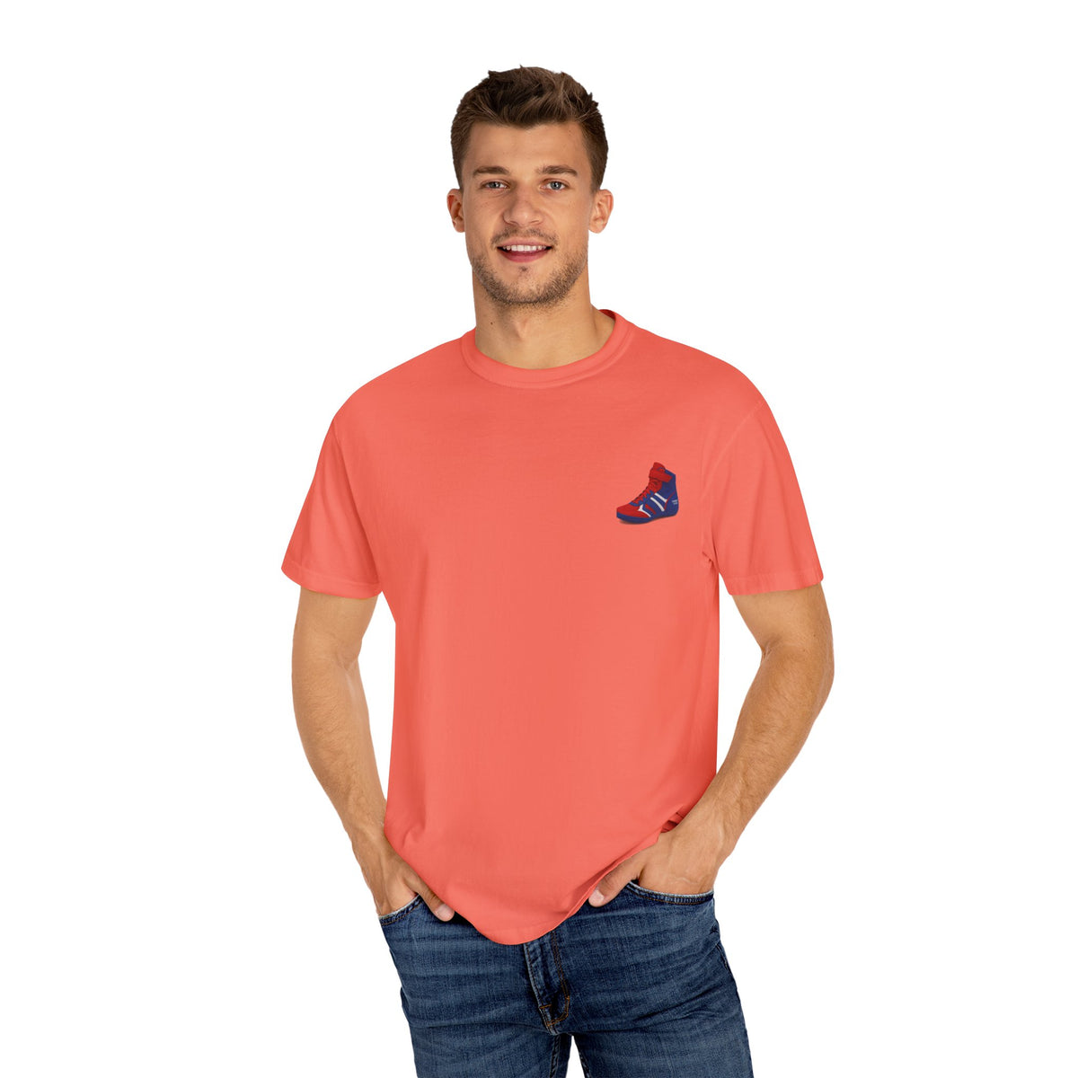 Wrestling Unisex Garment-Dyed T-shirt with Fun Typography