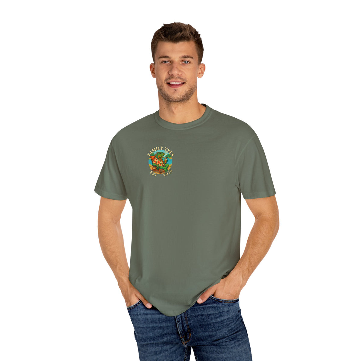 Chilled iguana party time Unisex Garment-Dyed T-Shirt - Family Tyes & Find Your Zen Design