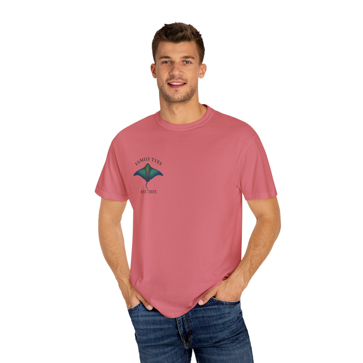 Manta ray Unisex Garment-Dyed T-shirt | Family Tyes 2025 Dolphin Design