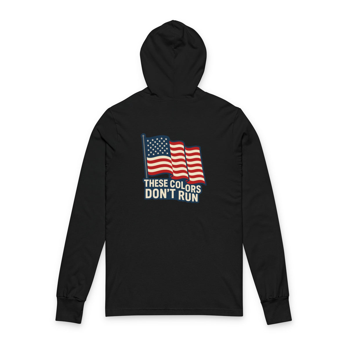 Patriotic Unisex Hooded Long Sleeve Tee - Family Ties & American Pride, Perfect for July 4th, Memorial Day, Casual Wear, Gifts