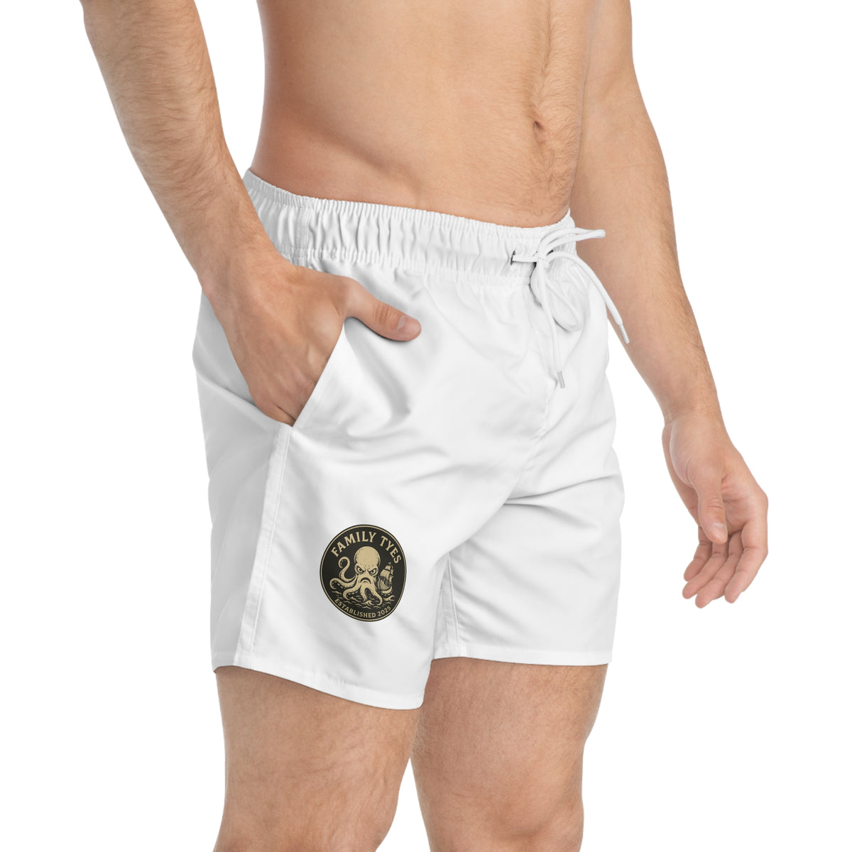 Family Ties Octopus Design Swim Trunks - Perfect for Summer Fun and Beach Days