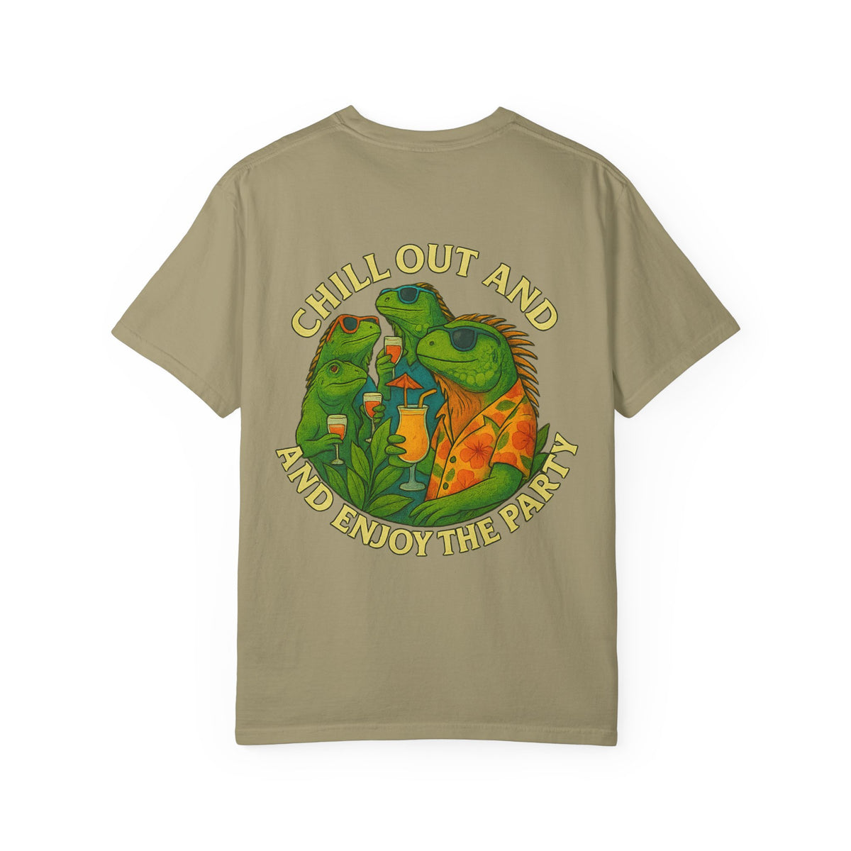 Chilled iguana party time Unisex Garment-Dyed T-Shirt - Family Tyes & Find Your Zen Design