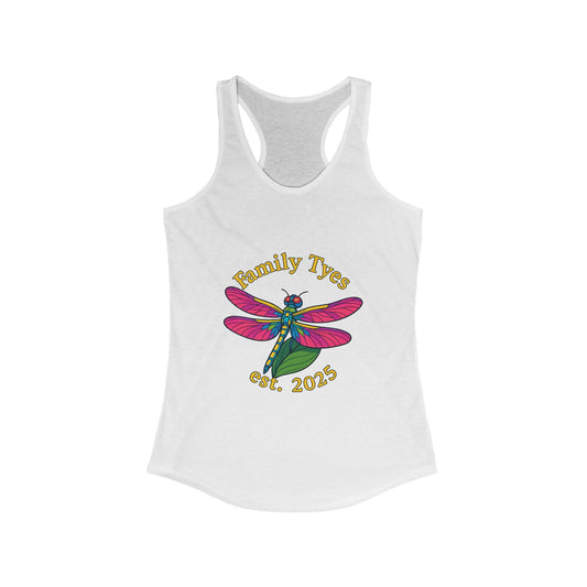 Family Tyes Racerback Tank Top - Colorful Cicada Design for Women