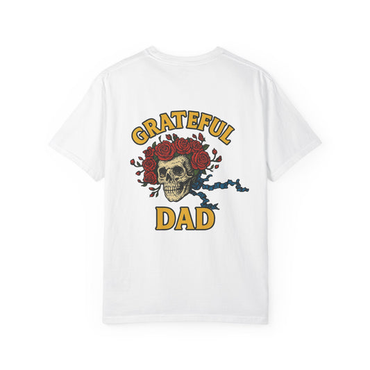 Zychek Wrestling Grateful Dad Garment-Dyed T-Shirt, Vintage Style Tee, Unisex Graphic Shirt, Father's Day Gift, Casual Wear, Unique Floral Design