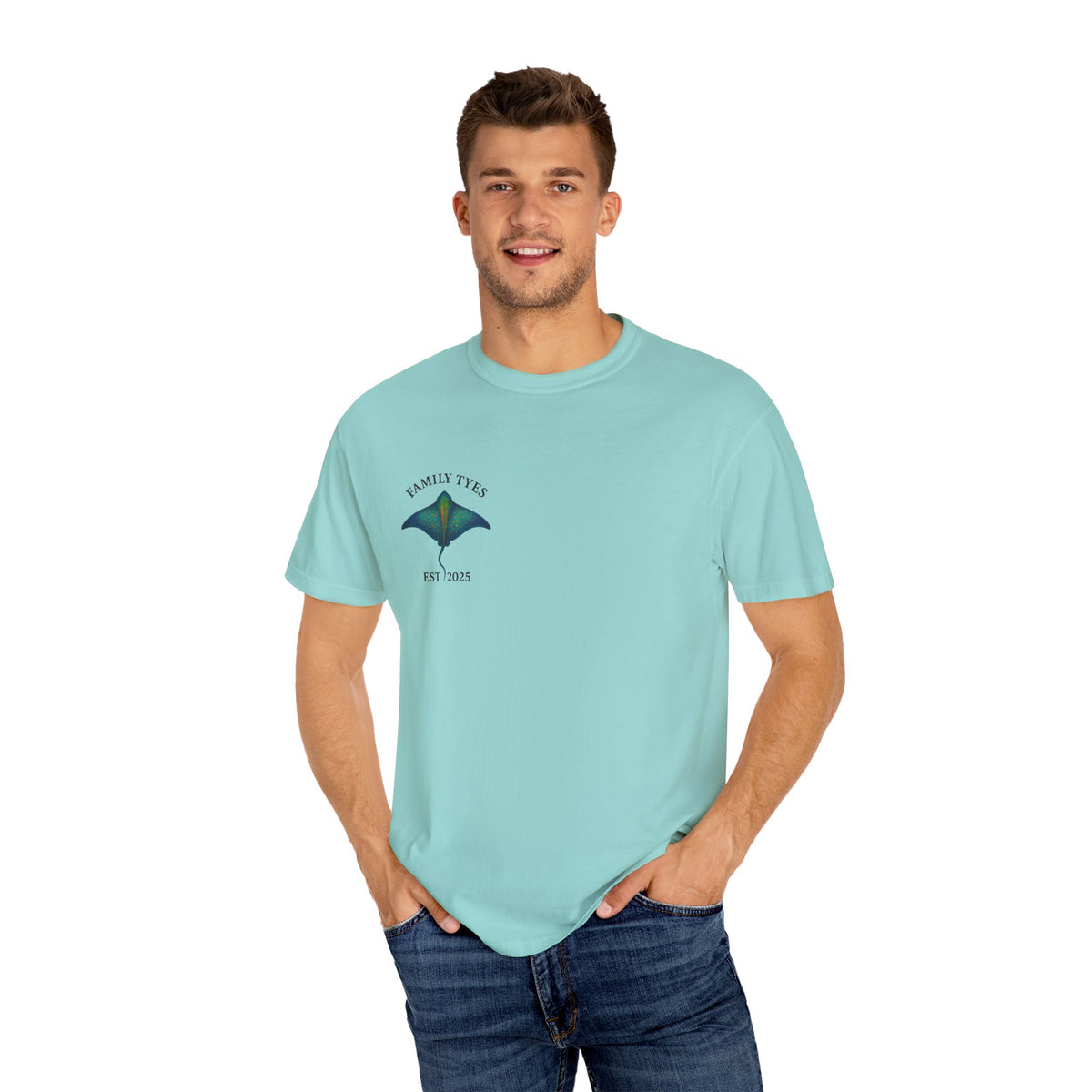 Copy of Unisex Garment-Dyed T-shirt | Family Tyes 2025 Dolphin Design