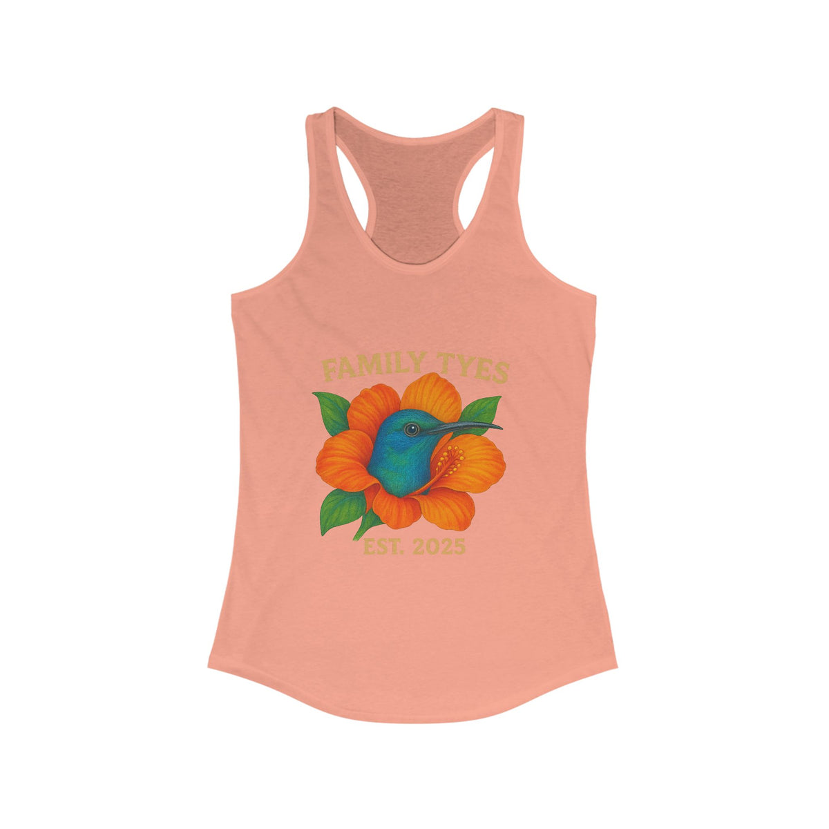 Floral Family Tyes Racerback Tank, Summer Top, Family Reunion Shirt, Gift for Mom, Casual Wear, EST 2025 Apparel