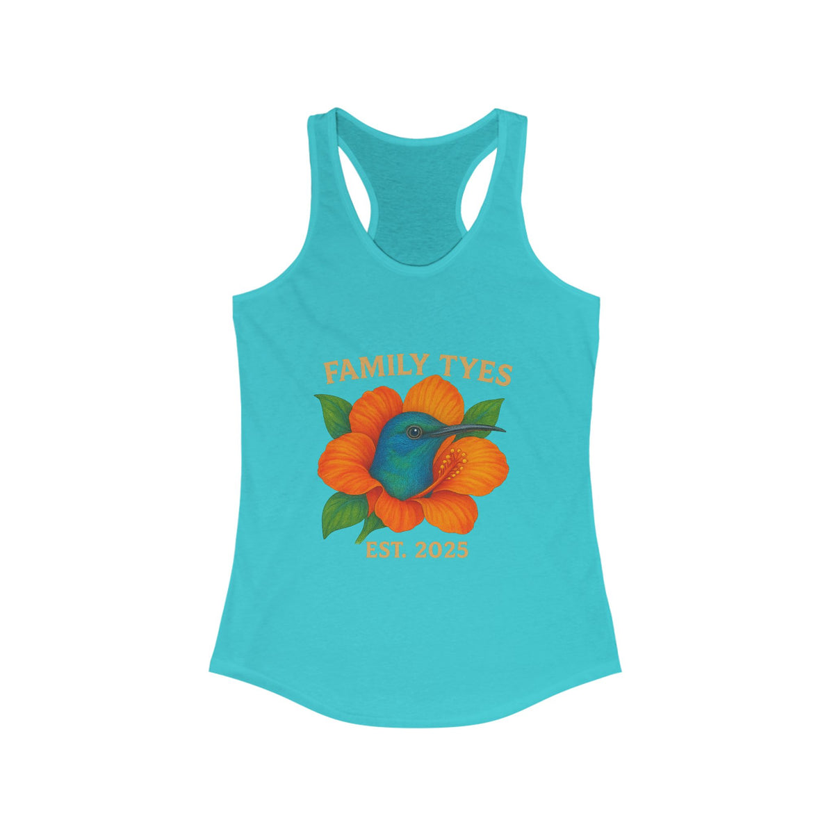Floral Family Tyes Racerback Tank, Summer Top, Family Reunion Shirt, Gift for Mom, Casual Wear, EST 2025 Apparel