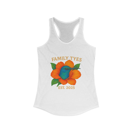 Floral Family Tyes Racerback Tank, Summer Top, Family Reunion Shirt, Gift for Mom, Casual Wear, EST 2025 Apparel