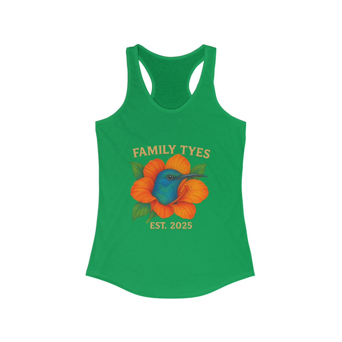 Floral Family Tyes Racerback Tank, Summer Top, Family Reunion Shirt, Gift for Mom, Casual Wear, EST 2025 Apparel