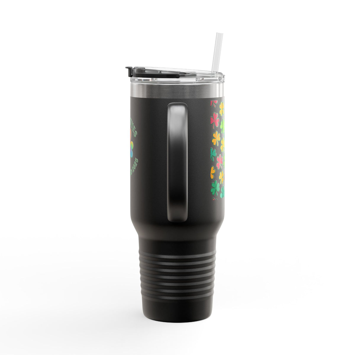 Personalized Insulated Travel Mug - Family Tyes with Shamrock Design - 40oz