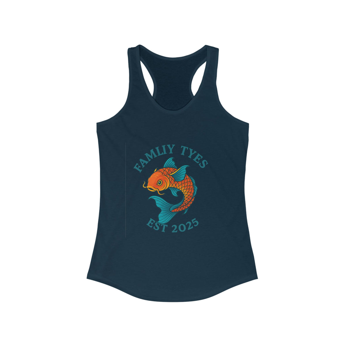 Koi fish Family Tyes Established 2025 Racerback Tank Top - Perfect for Summer Celebrations