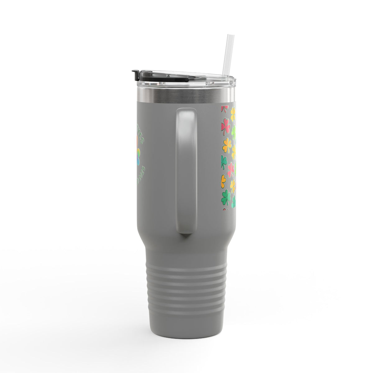Personalized Insulated Travel Mug - Family Tyes with Shamrock Design - 40oz