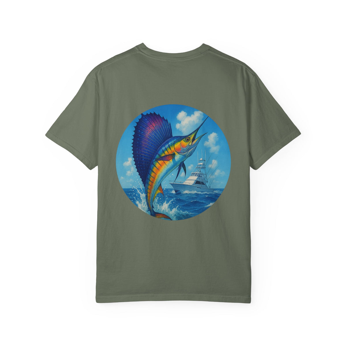 Sailfish— Family Ties Fishing T-Shirt, Unisex Garment-Dyed Tee, Gift for Fishermen, Summer Apparel, Dad Gift, Casual Wear