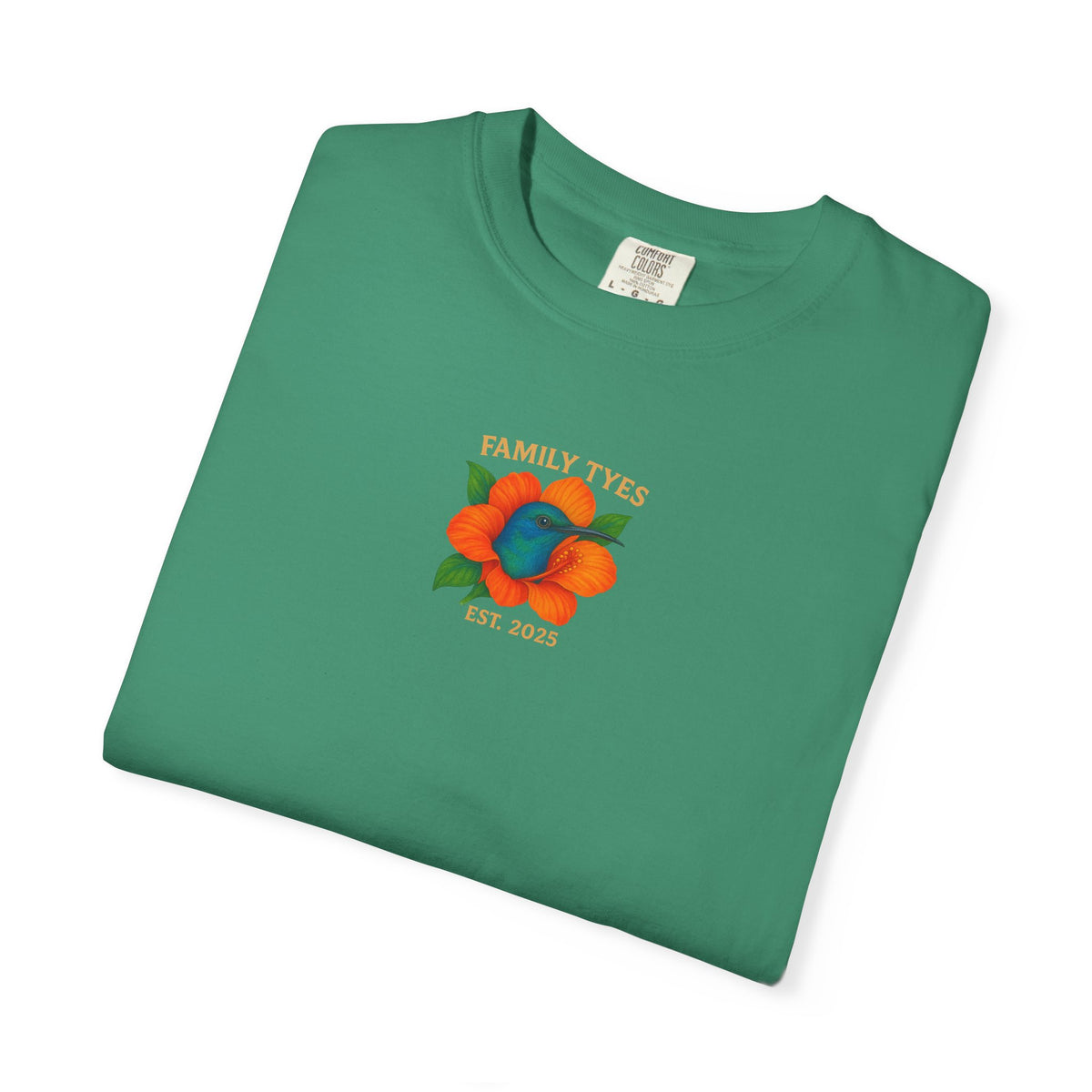 Nature is Beautiful Unisex Garment-Dyed T-shirt - Vibrant Floral & Hummingbird Design