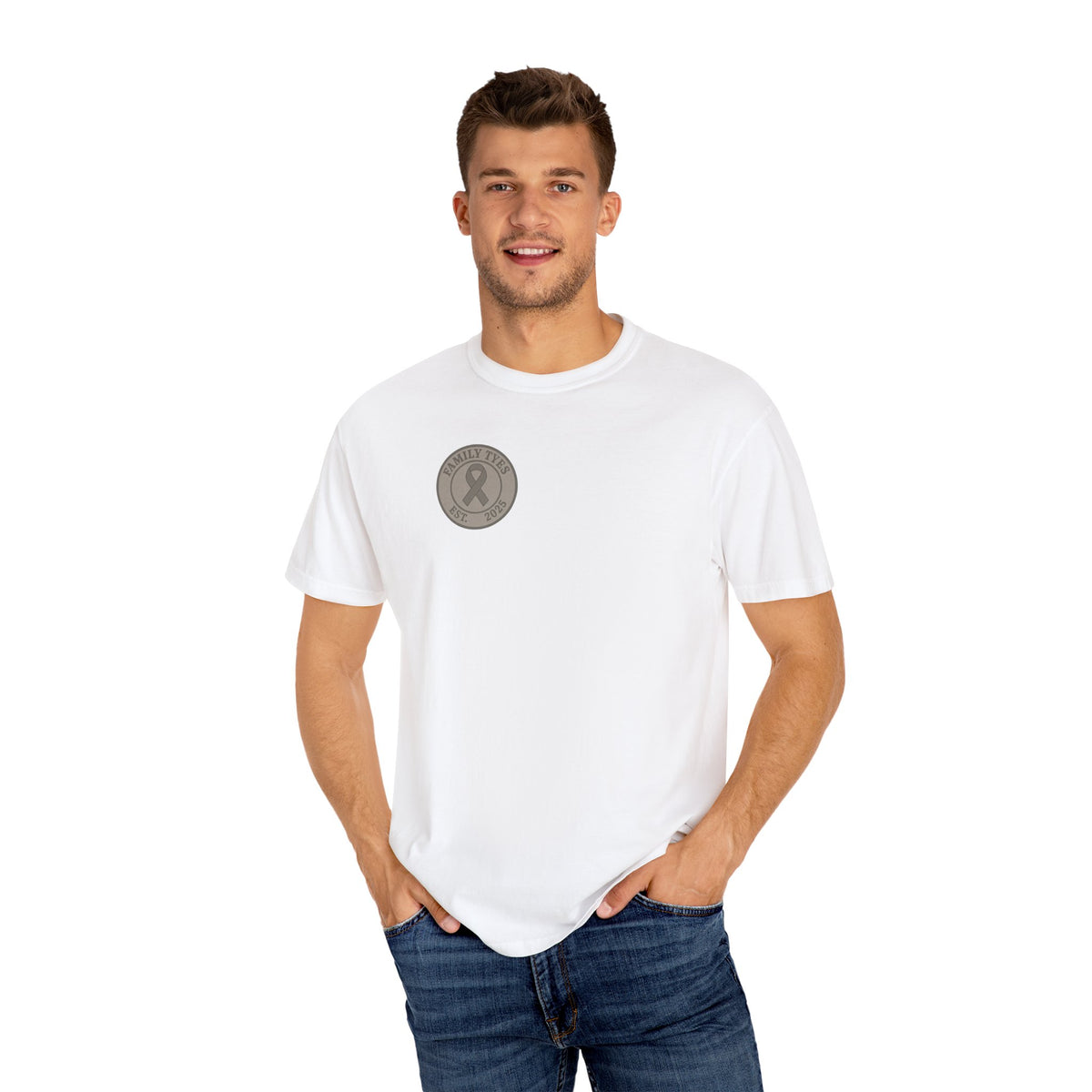 Unisex Garment-Dyed T-Shirt - Brain Tumor Awareness Tee - Family Tyes Support Shirt