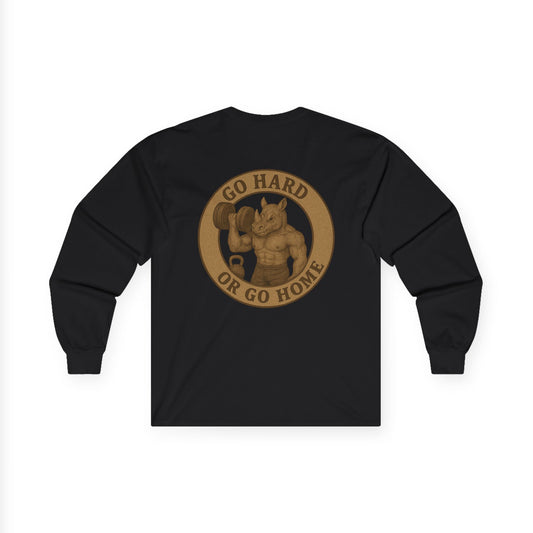 Strength & Motivation Long Sleeve Tee, Gym Shirt, Workout Apparel, Fitness Gift, Go Hard or Go Home Clothing