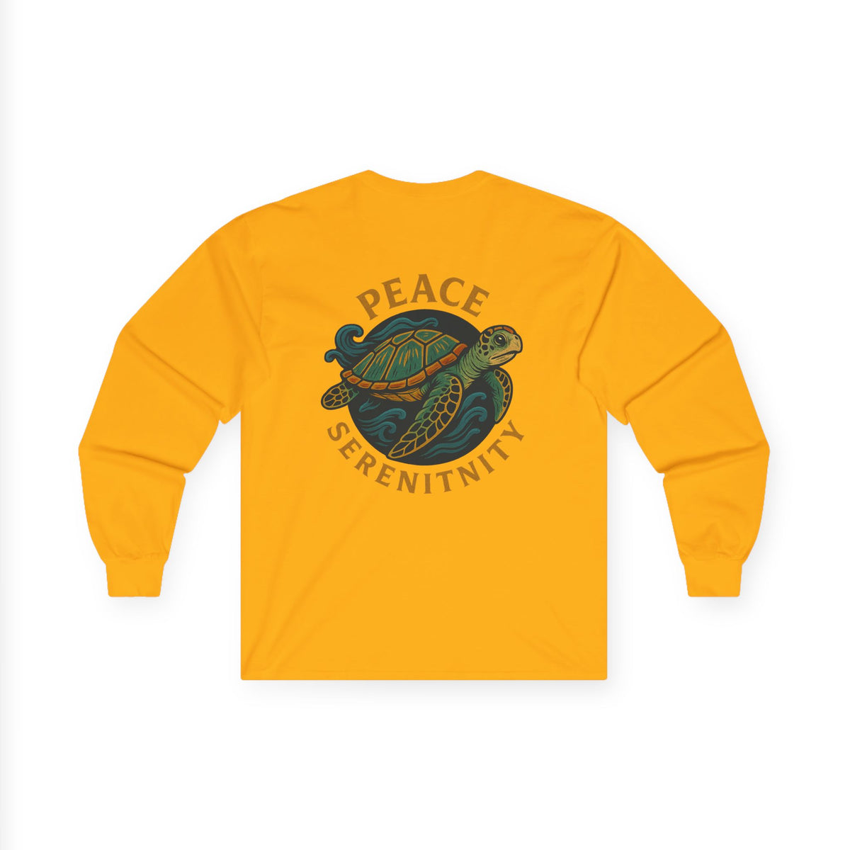 Unisex Long Sleeve Tee - Positive Vibes & Peaceful Turtle Design
