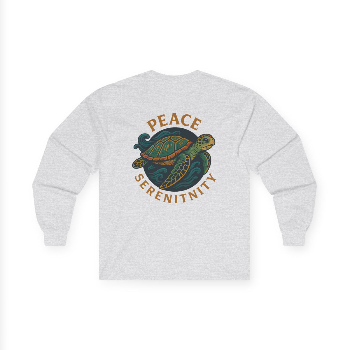 Unisex Long Sleeve Tee - Positive Vibes & Peaceful Turtle Design