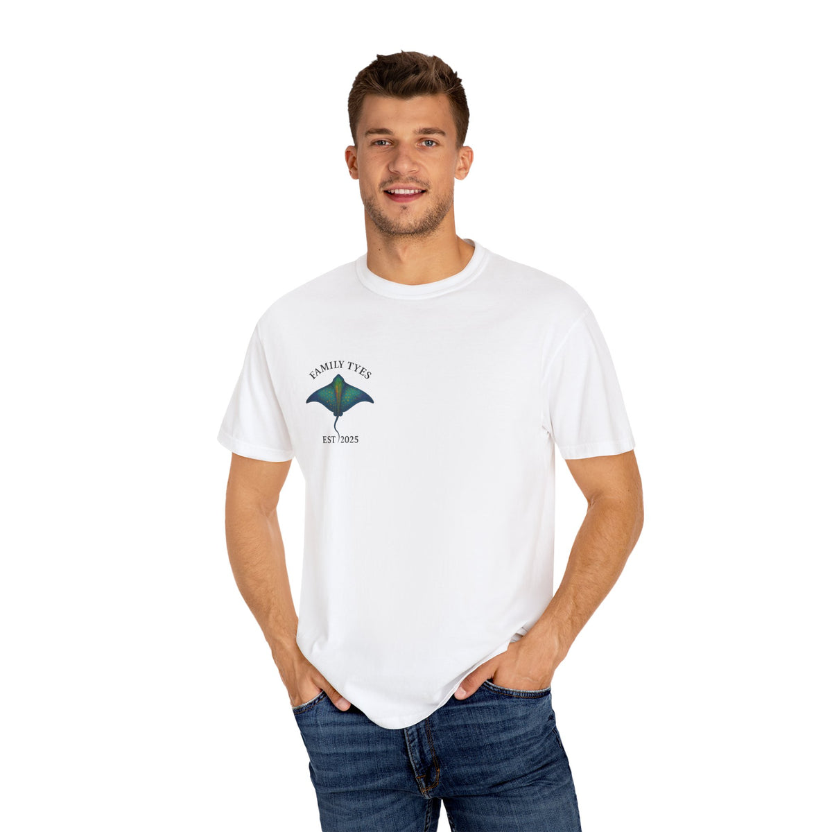 Copy of Unisex Garment-Dyed T-shirt | Family Tyes 2025 Dolphin Design