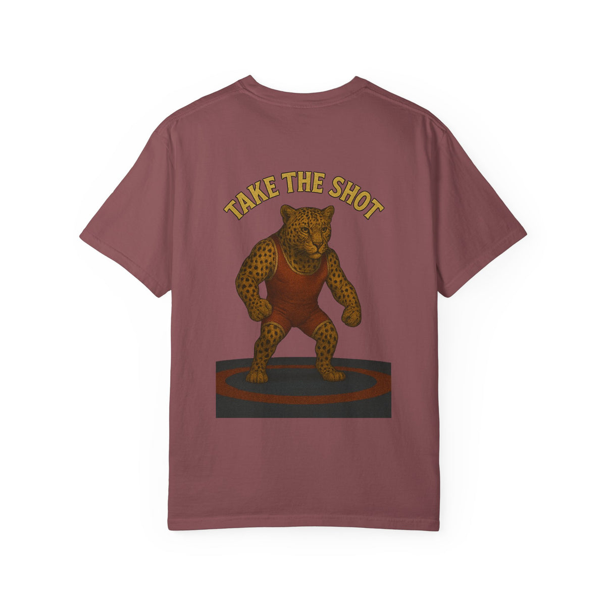 Big Five cheetah Wrestling Unisex Garment-Dyed T-Shirt - Bold Animal Art Tee