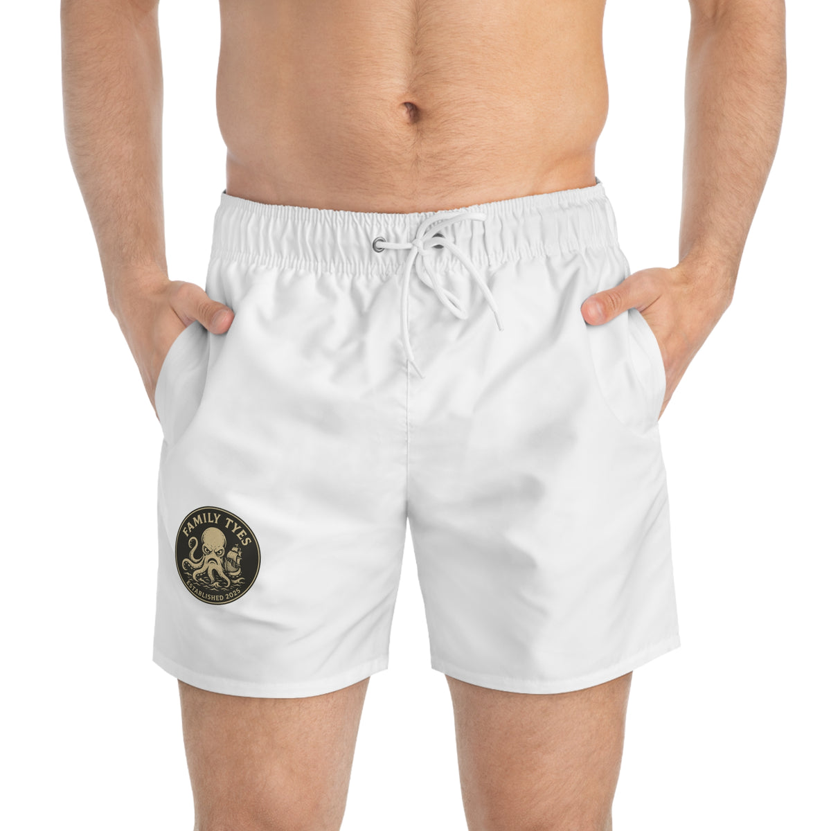 Family Ties Octopus Design Swim Trunks - Perfect for Summer Fun and Beach Days