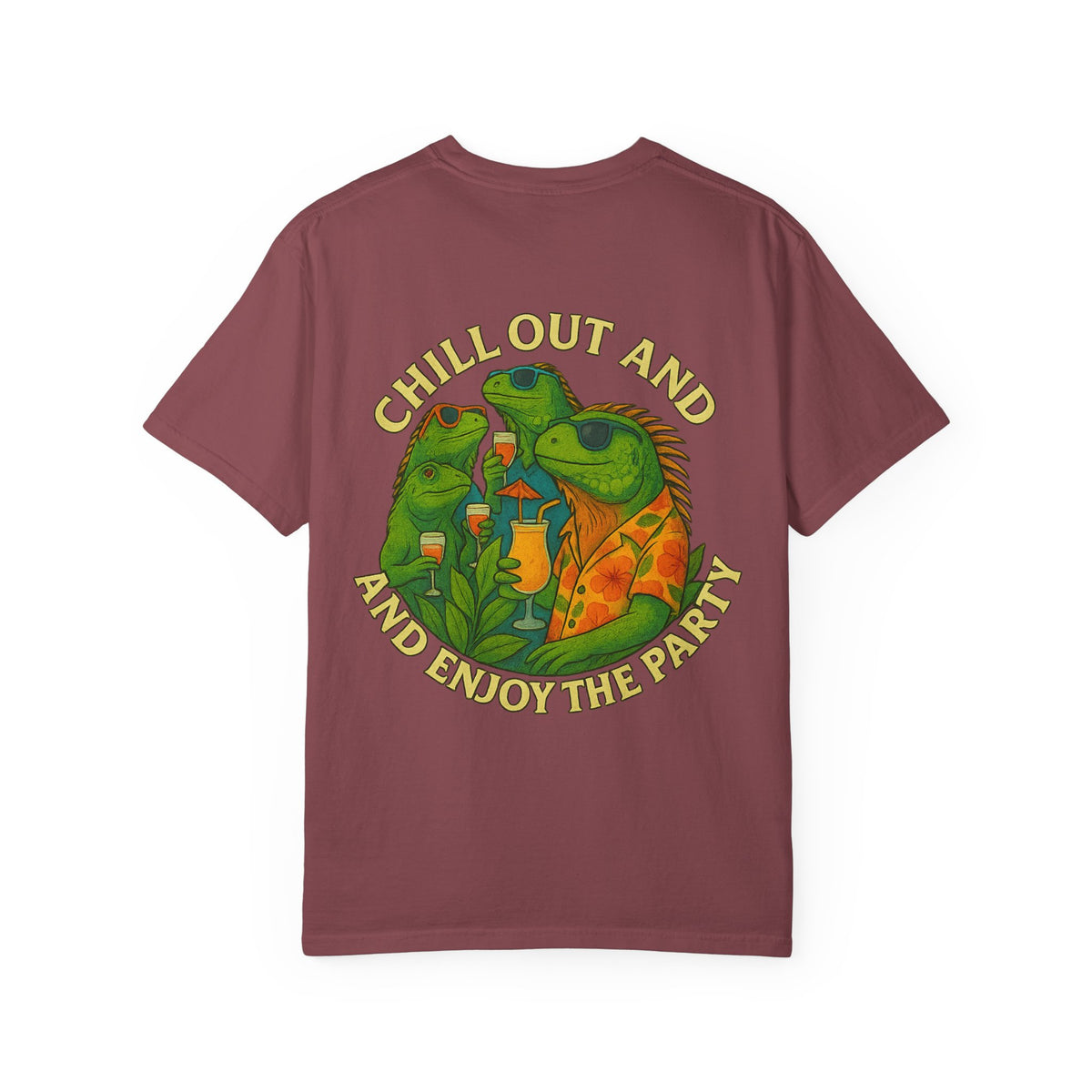 Chilled iguana party time Unisex Garment-Dyed T-Shirt - Family Tyes & Find Your Zen Design