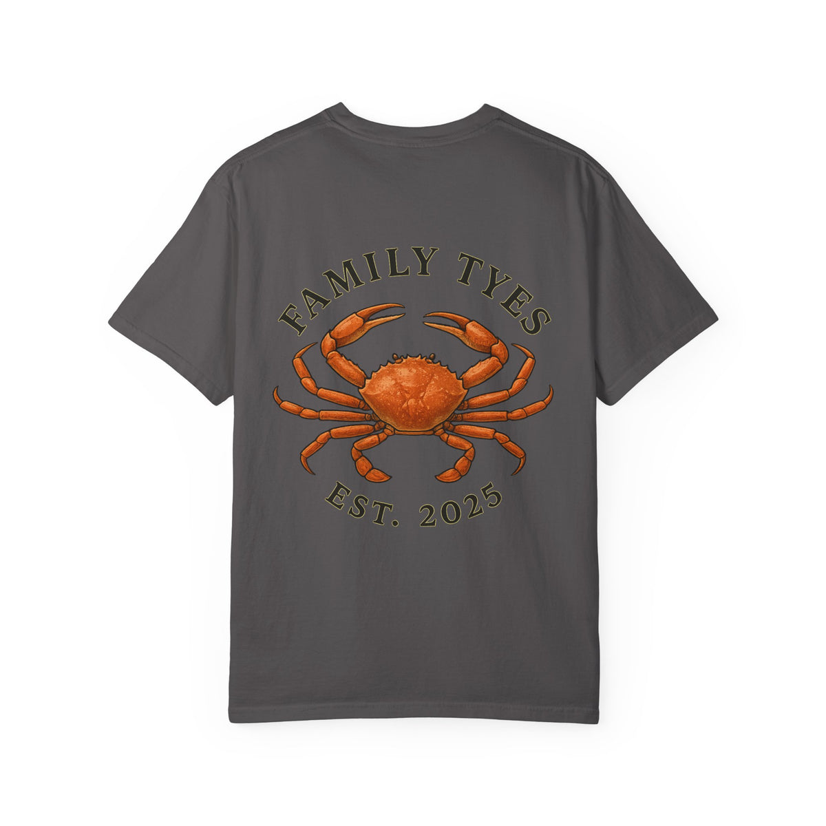 Family Tyes Crab Graphic T-Shirt - Unisex Garment-Dyed Tee