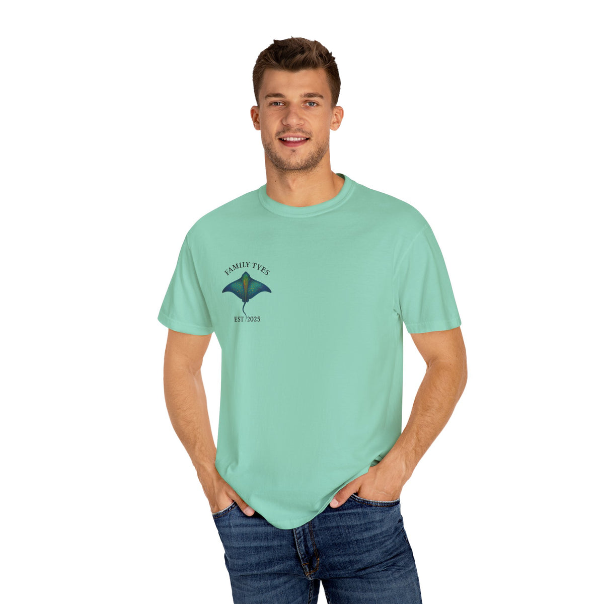 Copy of Unisex Garment-Dyed T-shirt | Family Tyes 2025 Dolphin Design
