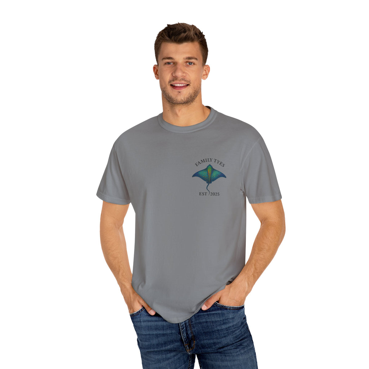 Ocean collection unisex’s Garment-Dyed T-shirt | Family Tyes 2025 Dolphin Design