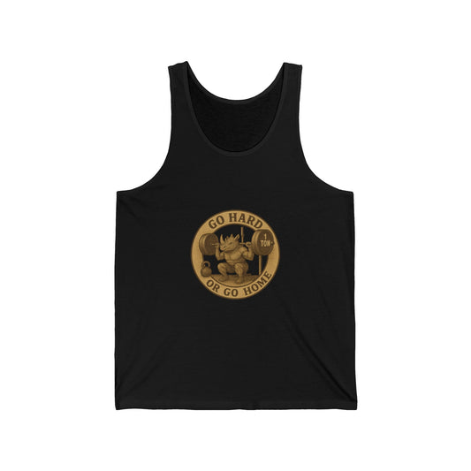 Fitness Enthusiast Unisex Jersey Tank - 'Go Hard or Go Home' Design Rhino
