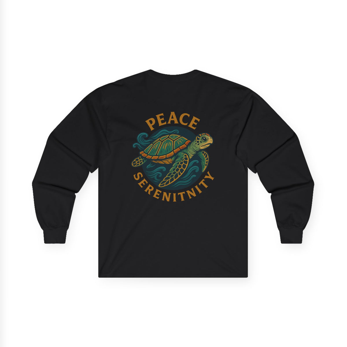 Unisex Long Sleeve Tee - Positive Vibes & Peaceful Turtle Design