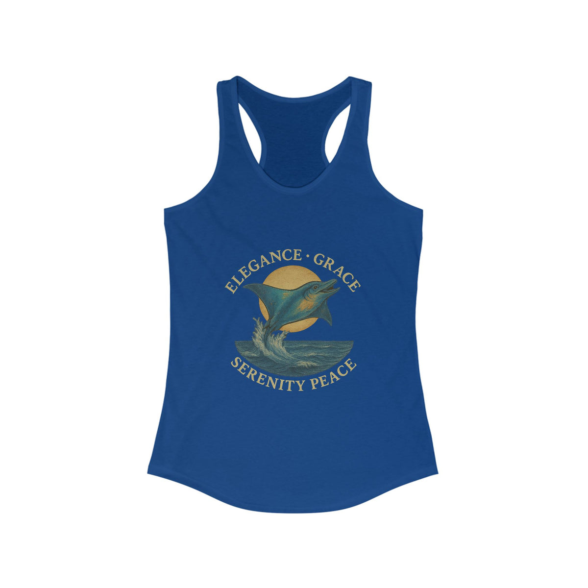 Serene Manta Ray  Racerback Tank, Women's Workout Top, Beachwear, Yoga Shirt, Gift for Nature Lovers, Summer Fashion